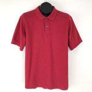 L.L. Bean Polo Shirt Men's Medium Red Short Sleeve Cotton Knit Casual